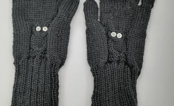 gants noirs avec chouette